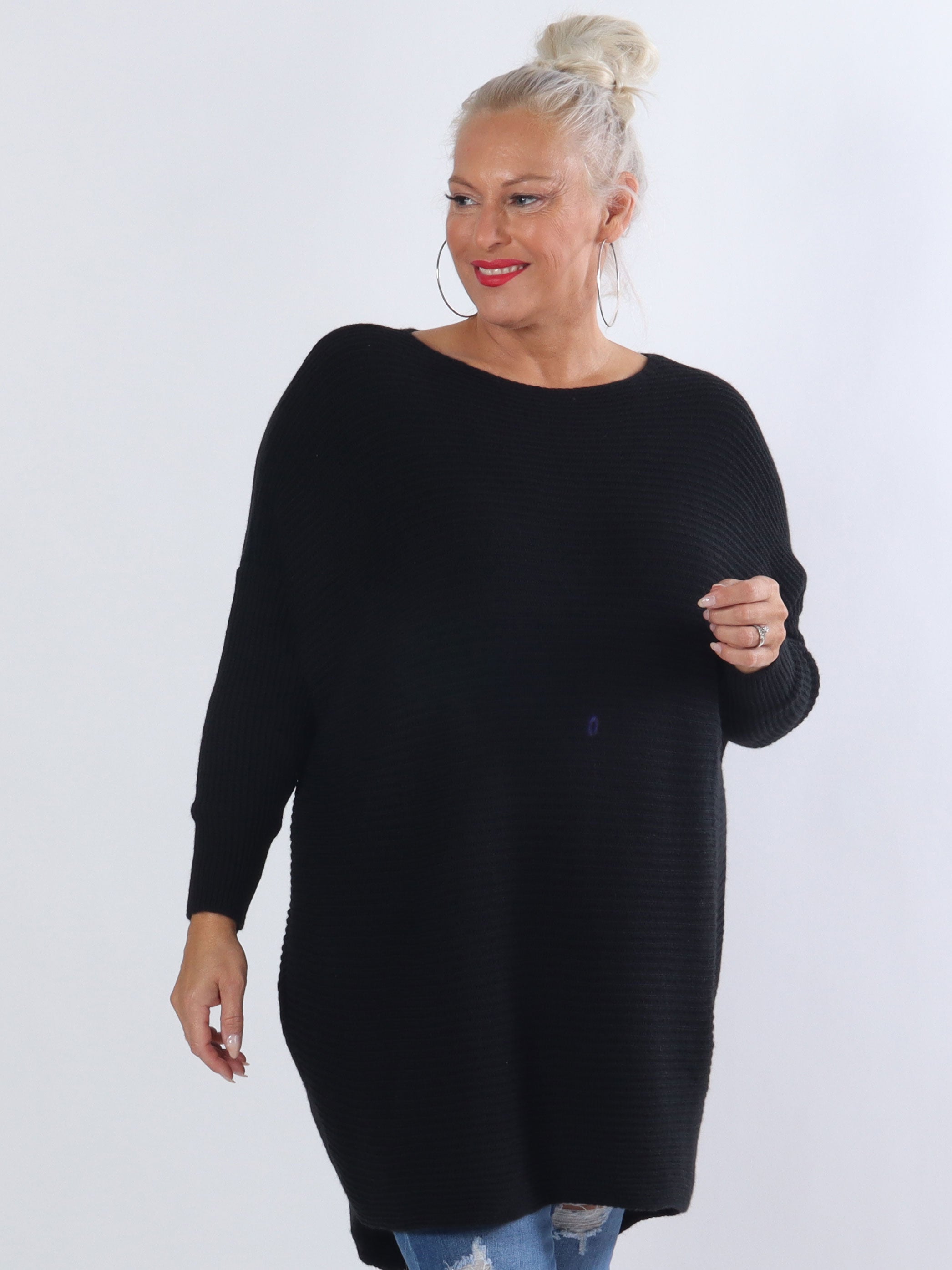 Teddy - Strikbluse med tætsiddende ærmer